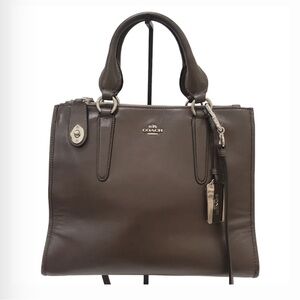 BROWN LEATHER COACH HANDBAG